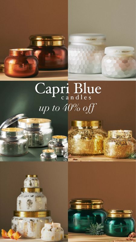 Capri Blue candles on sale! up to 40% off! holiday and volcano scents included ✨


#LTKGiftGuide #LTKsalealert #LTKhome