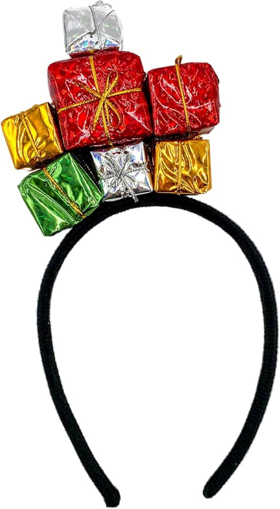 Colorful Christmas Gifts Headband, Festive Holiday Party Accessory for Women or Girls, One Size Fits | Amazon (US)