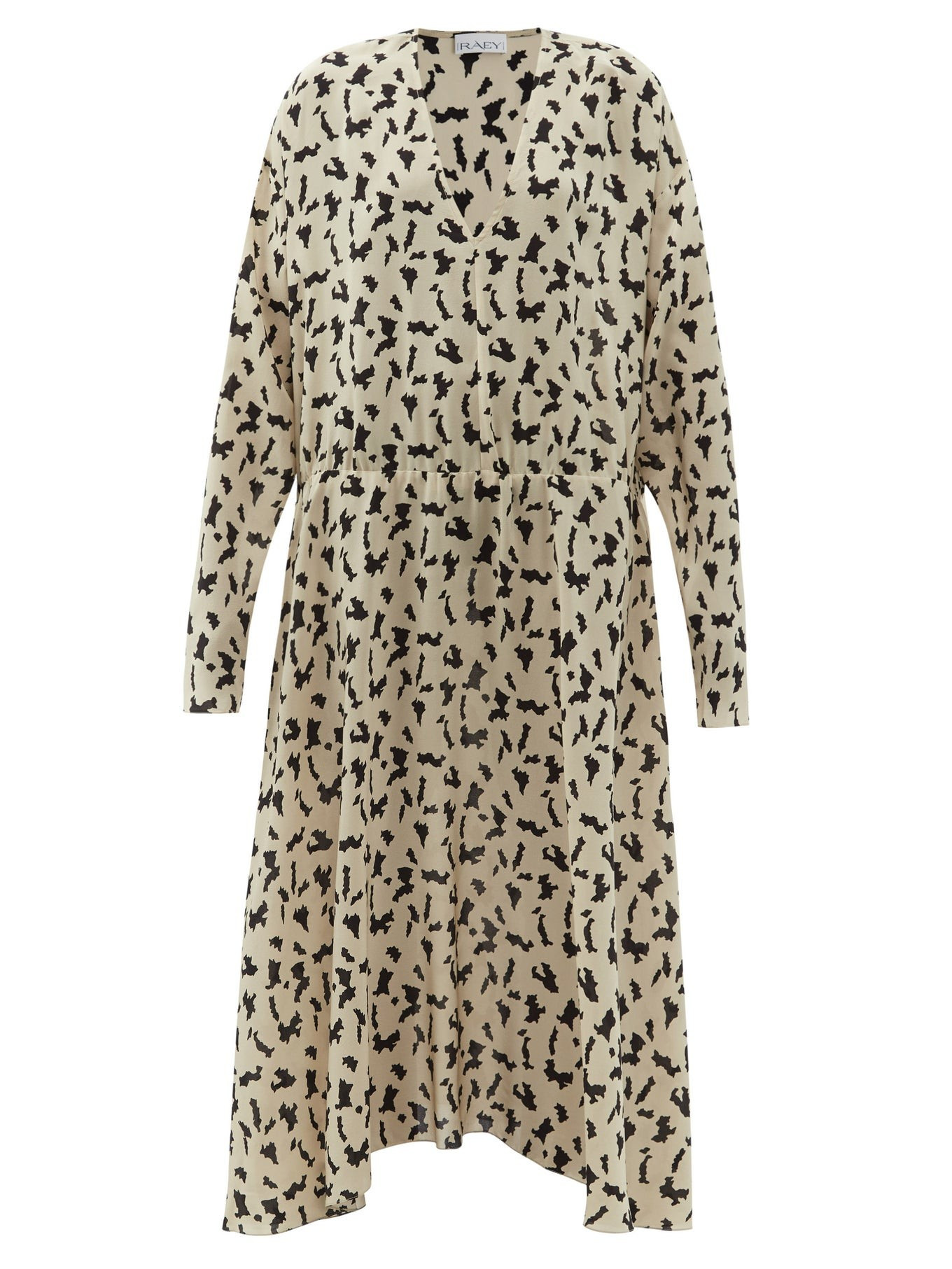 Drawstring abstract-print silk midi dress | Raey | Matches (UK)