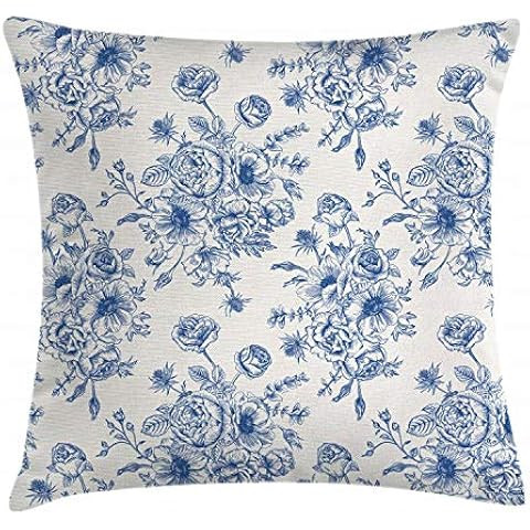 Ambesonne Anemone Flower Decorative Throw Pillow Case Pack of 2, Floral Pattern with Bouquet of B... | Amazon (US)