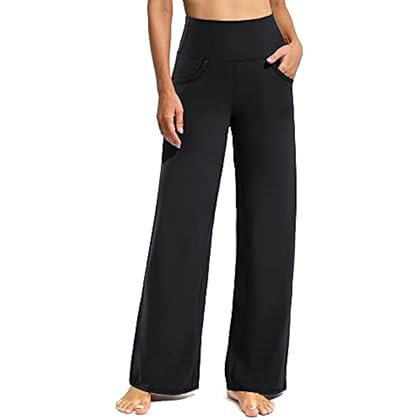 G4Free Yoga Pants Women Wide Leg Pants with Pockets High Waist Stretch Dress Casual Sweatpants Pe... | Amazon (US)