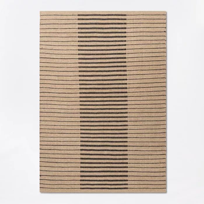 Reseda Hand Woven Striped Jute Cotton Area Rug Black - Threshold™ designed with Studio McGee | Target