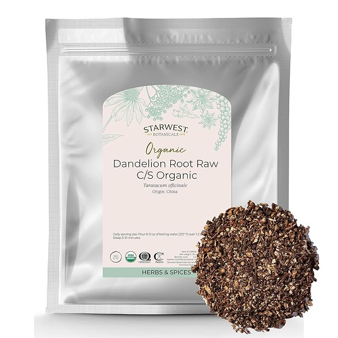 Starwest Botanicals Organic Raw Dandelion Root Tea [1 Pound] Bulk Cut & Sifted (C/S) Loose Tea | Amazon (US)