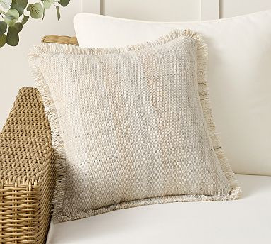 Driftwood Flange Outdoor Pillow | Pottery Barn (US)