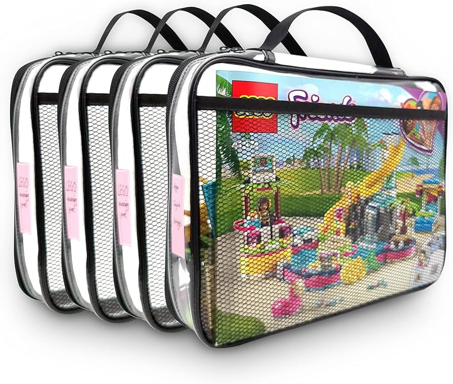 Holay 4 Packs PVC Zippered Blocks Set, Toy, Clay Storage Organizer Case (Name Tag, Manual Pocket)... | Amazon (US)