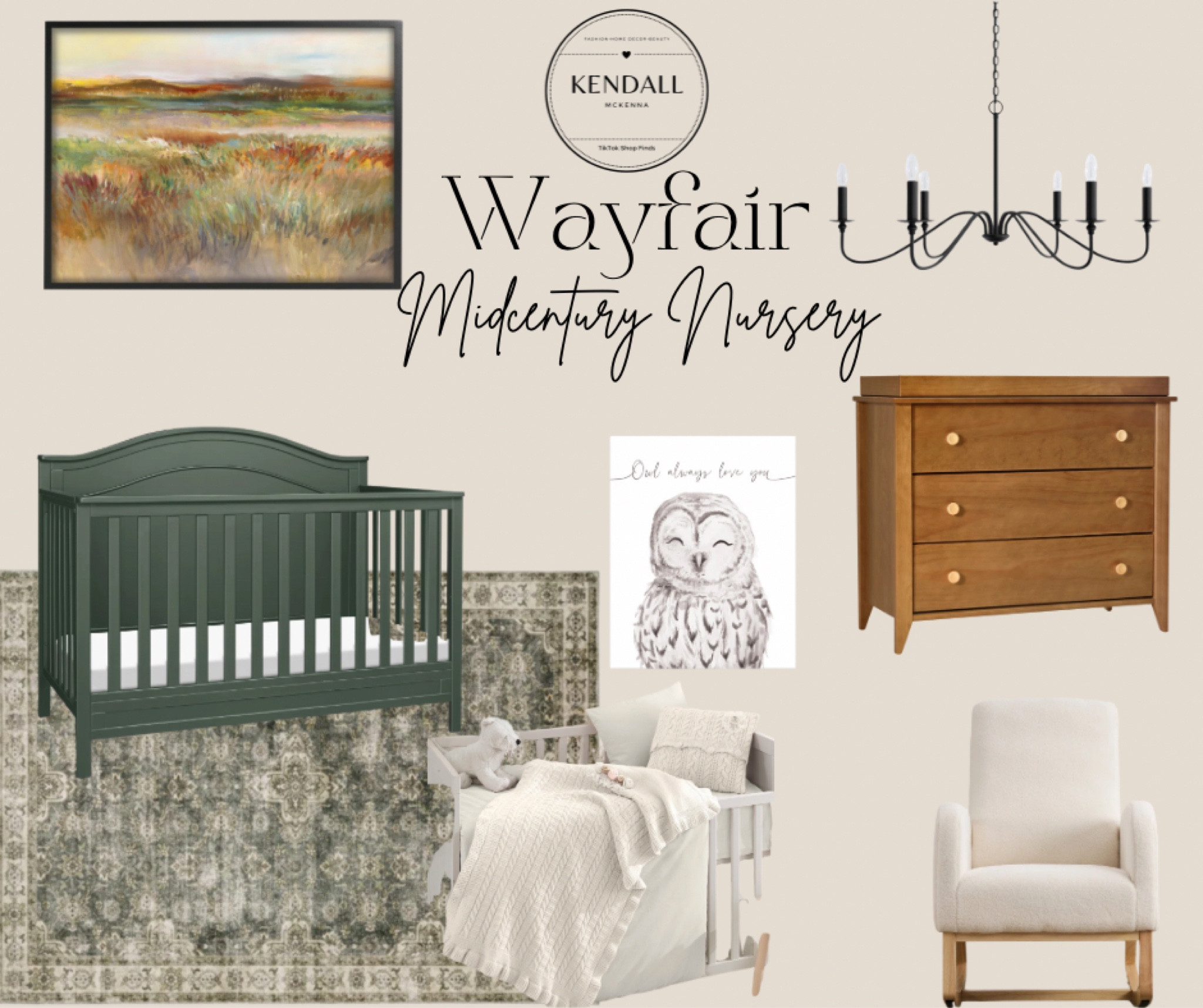 Wayfair Midcentury Modern Gender Neutral Nursery Finds! I love this mix of metals and woods to tie together the Midcentury Modern theme! 

#LTKHome