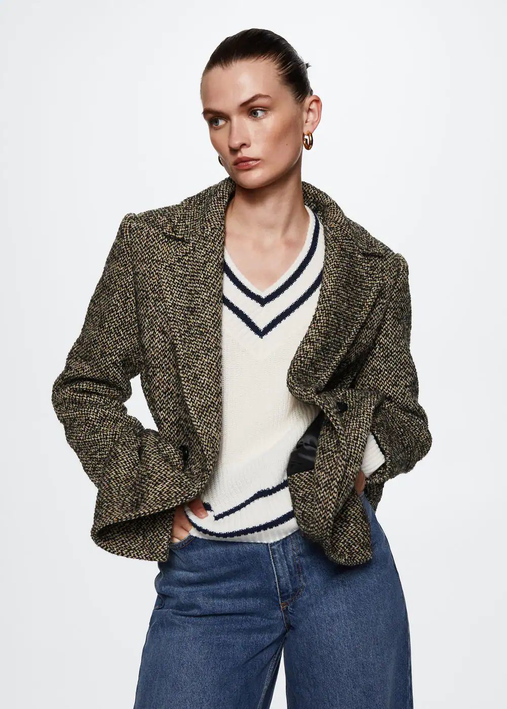 Textured flecked wool coat -  Women | Mango United Kingdom | MANGO (UK)