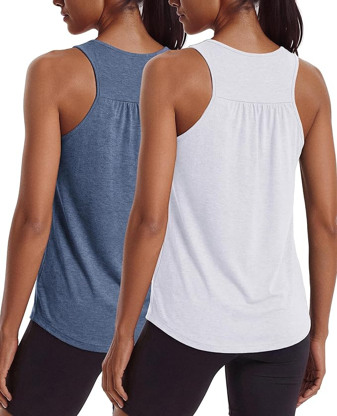PINSPARK Workout Tops for Women Racerback Tank Tops Sleeveless Athletic Running Shirts Lightweigh... | Amazon (US)