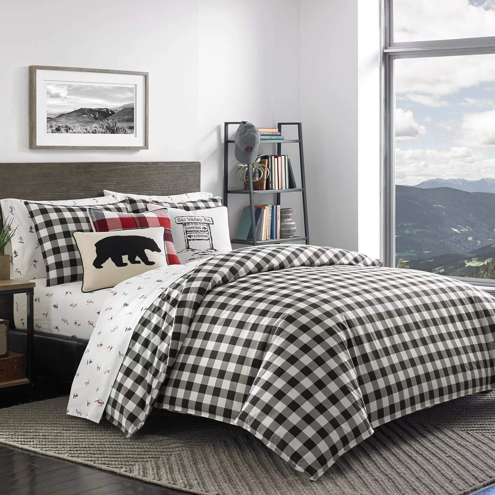 Eddie Bauer Mountain Plaid Duvet Cover Set, Black, Twin | Kohl's