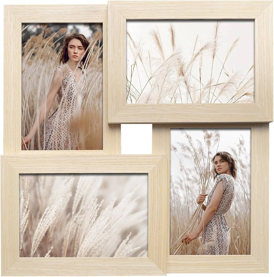 Egofine 4x6 Collage Picture Frames, Made of Solid Wood, Family Picture Frame Display Four 4x6 Pho... | Amazon (US)
