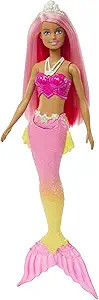 Barbie Dreamtopia Mermaid Doll, Pink Hair, Pink & Yellow Ombre Tail & Tiara Accessory | Amazon (US)