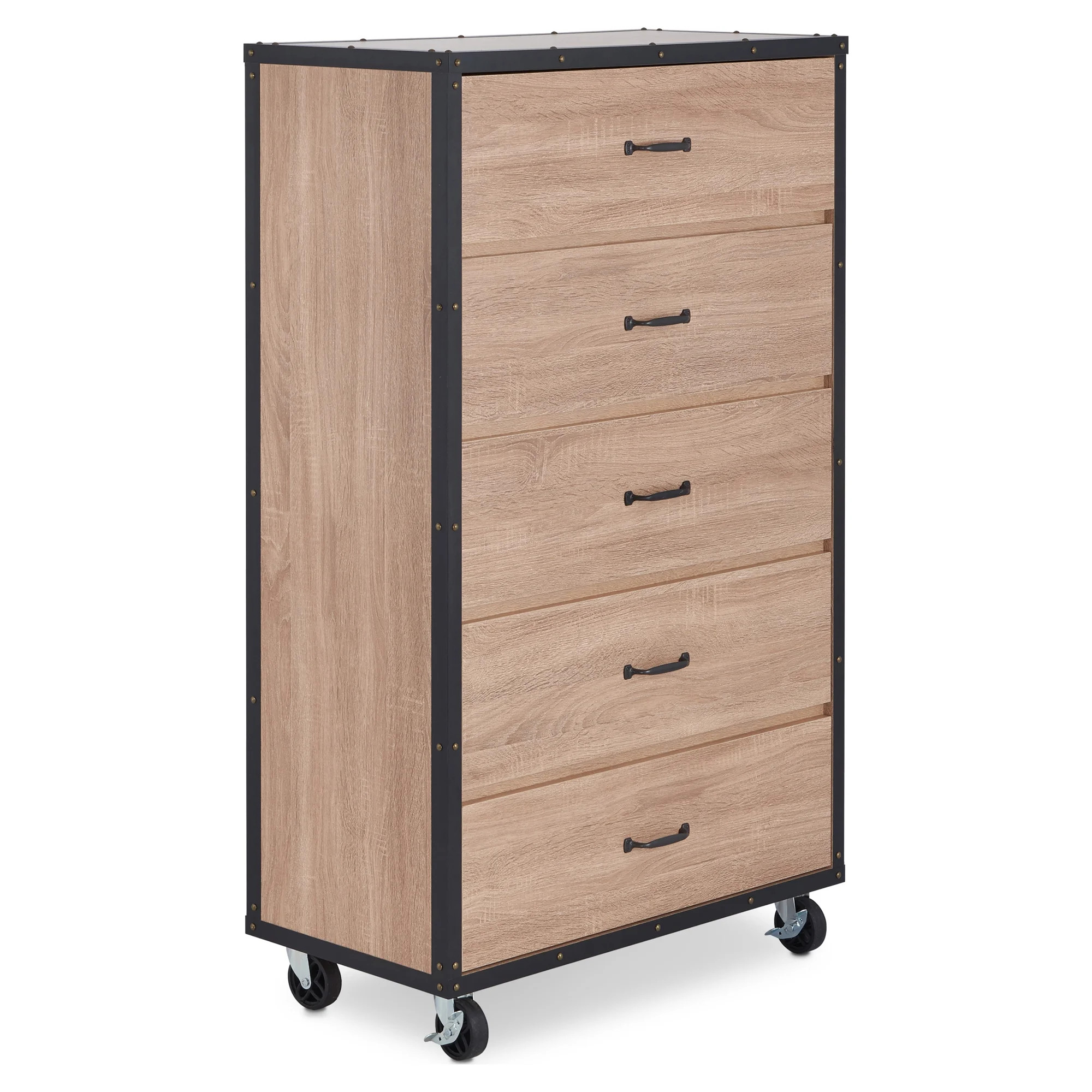 ACME Bemis Chest with 5 Drawers in Weathered Light Oak | Walmart (US)