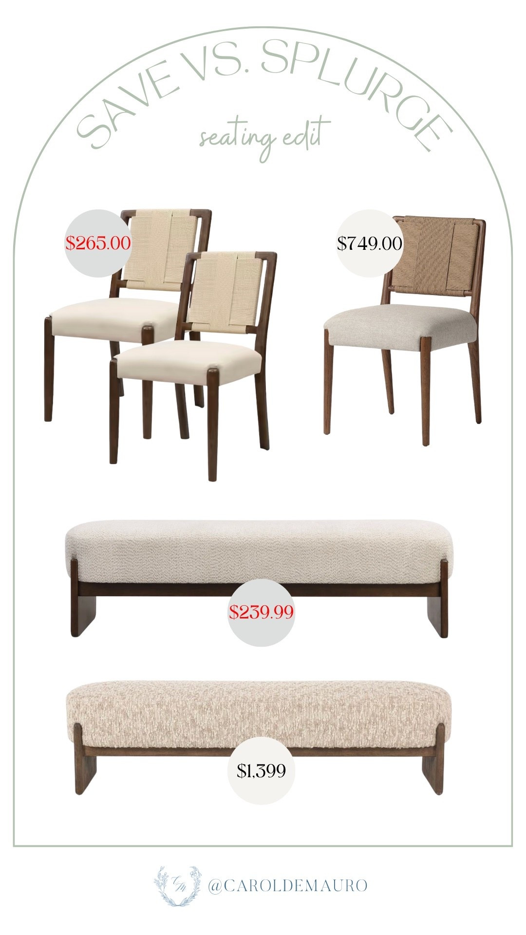 They say New Year's is the best time to save, but it's also the best time to splurge! Check out these high-quality dining room seating and accent benches at low to high prices. You'll surely love to upgrade your home.

save vs splurge, furniture finds, dining room, neutral home, bedroom finds, small space solutions, home edit, cozy vibes

#LTKU #LTKHome #LTKSeasonal