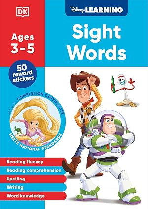 Disney Learning Sight Words (Ages 3-5): Preschool English Reading, Spelling, Writing Workbook for... | Amazon (US)