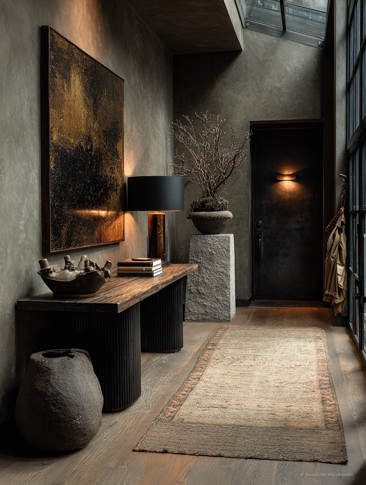 The Black Lake House is where moody modern design meets lakeside calm. Think matte black cabinetry, warm woods, soft linens, and stone textures layered for quiet luxury and effortless living. This is an interior that invites slow mornings, glowing firelight, and thoughtful design moments—every detail grounded, intentional, and timeless. 🖤

#LTKHome