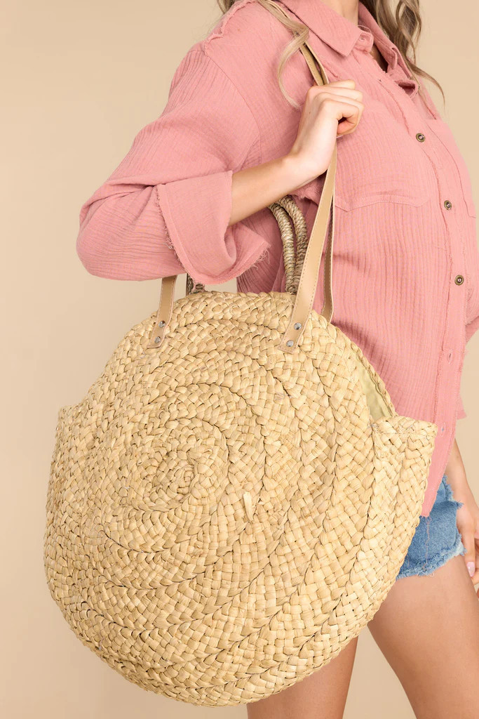 Ready To Get Away Natural Round Bag | Red Dress 