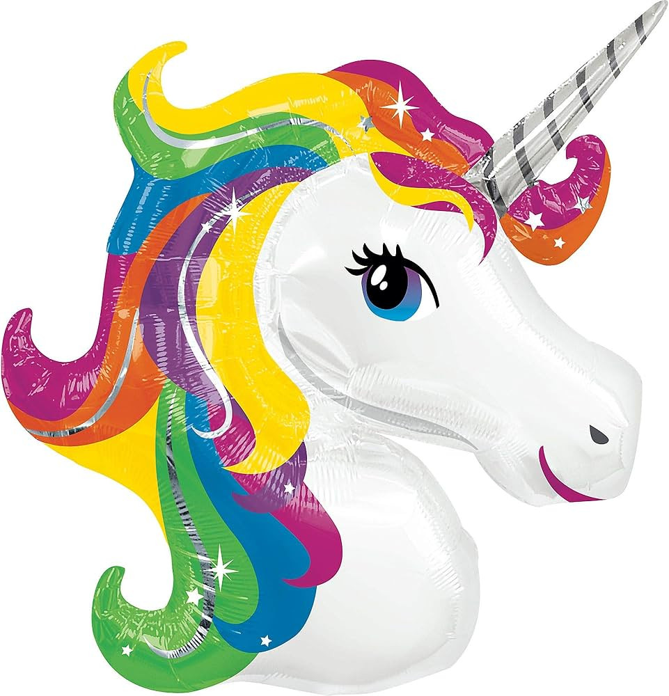 Amscan 3129901 33 x 29-inch Rainbow Unicorn Super Shape Foil Balloon | Amazon (US)