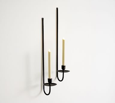 Rio Bronze Wall Mount Taper Candleholders | Pottery Barn (US)