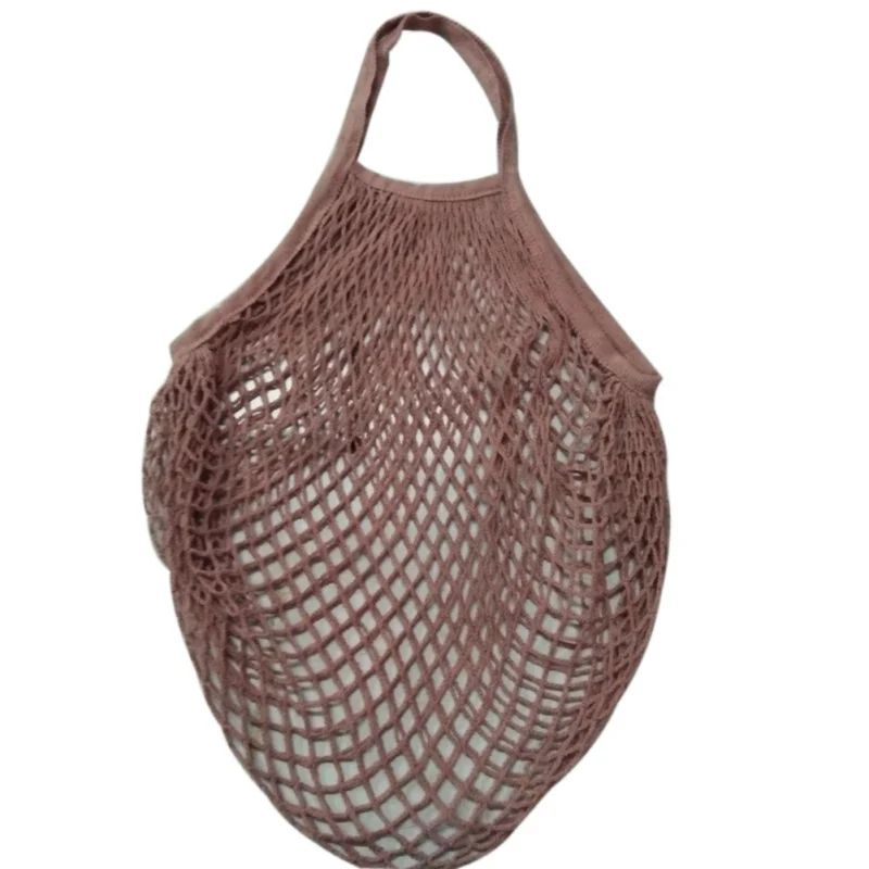 Tote Cotton Reusable Fruit Shopping Net Bag Woven Mesh Bag, Beige | Walmart (US)