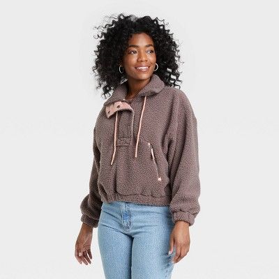 Women&#39;s Sherpa Sweatshirt - Universal Thread&#8482; Gray L | Target