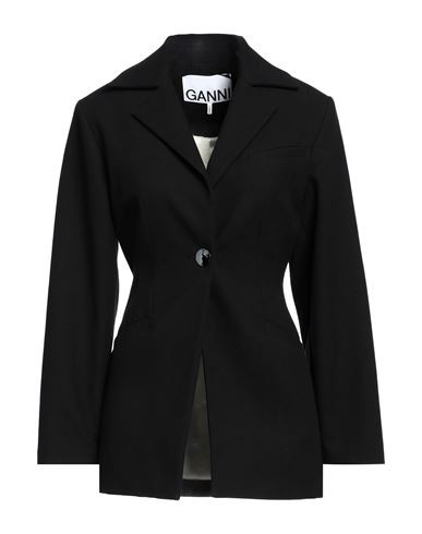 Ganni Woman Blazer Black Size 8/10 Cotton | YOOX (US)