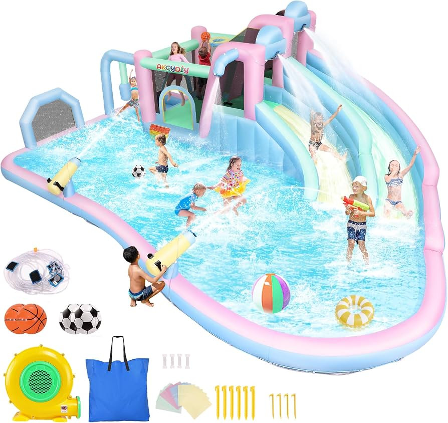 AKEYDIY Inflatable Bounce House Double Slides for Kids, Giant Bounce Castle 21.3FT x14.7FT with P... | Amazon (US)