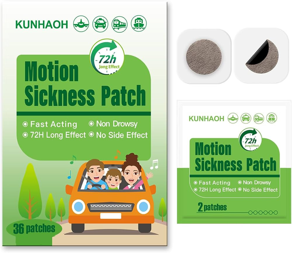 Motion Sickness Patches, Sea Sickness Patch with Waterproof and Non Drowsy 36 Count | Amazon (US)