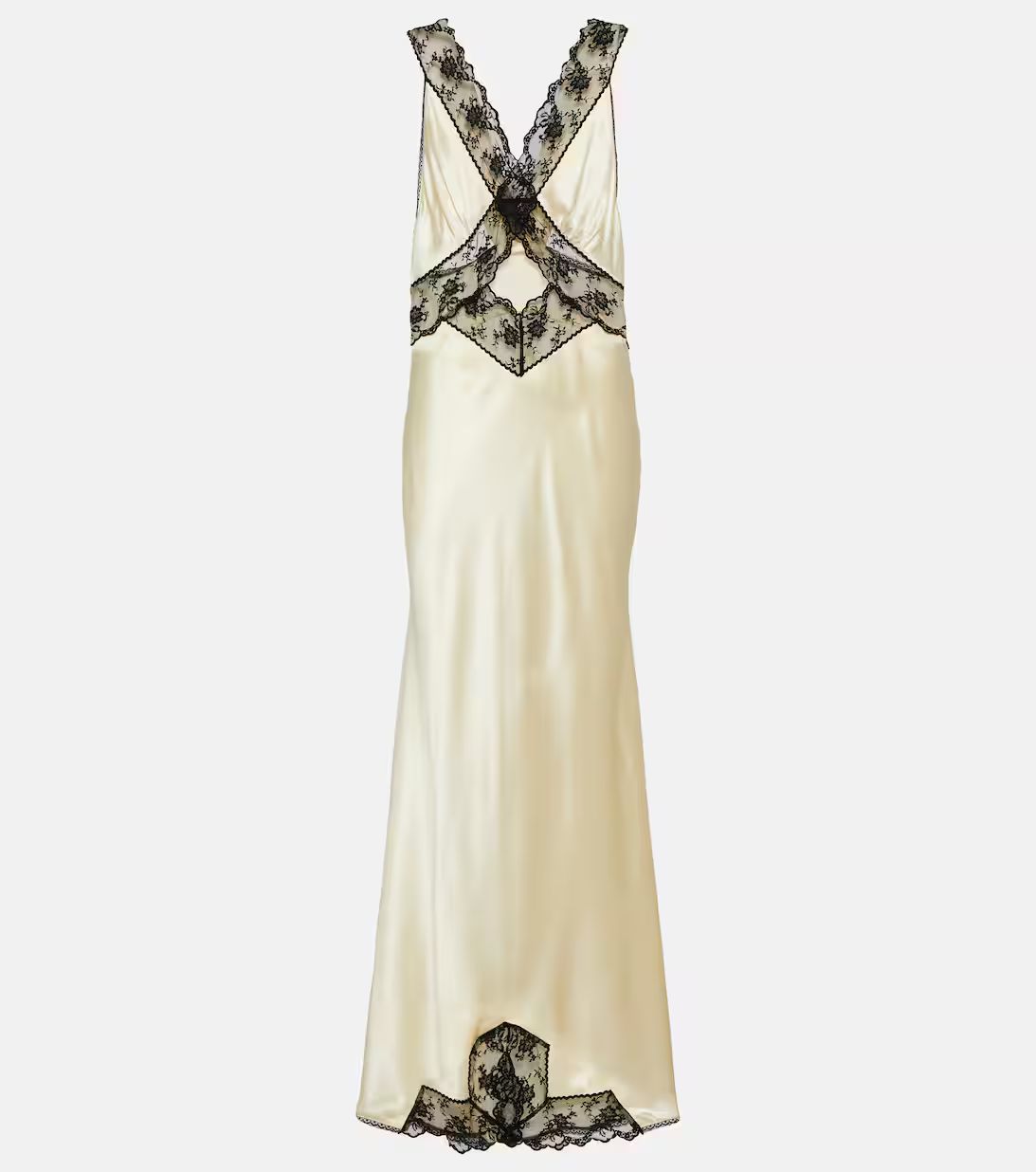 Lace-trimmed silk slip dress | Mytheresa (US/CA)