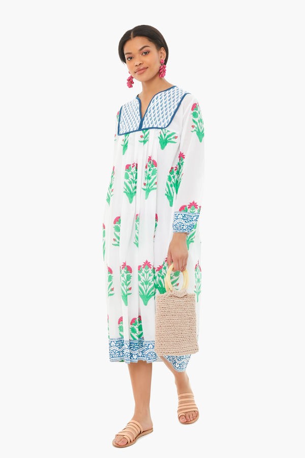 Palladio Garden Hot Pink and Green Kitty Dress | Tuckernuck