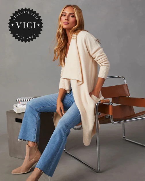 Fireside Pocketed Knit Cardigan - Oatmeal | VICI