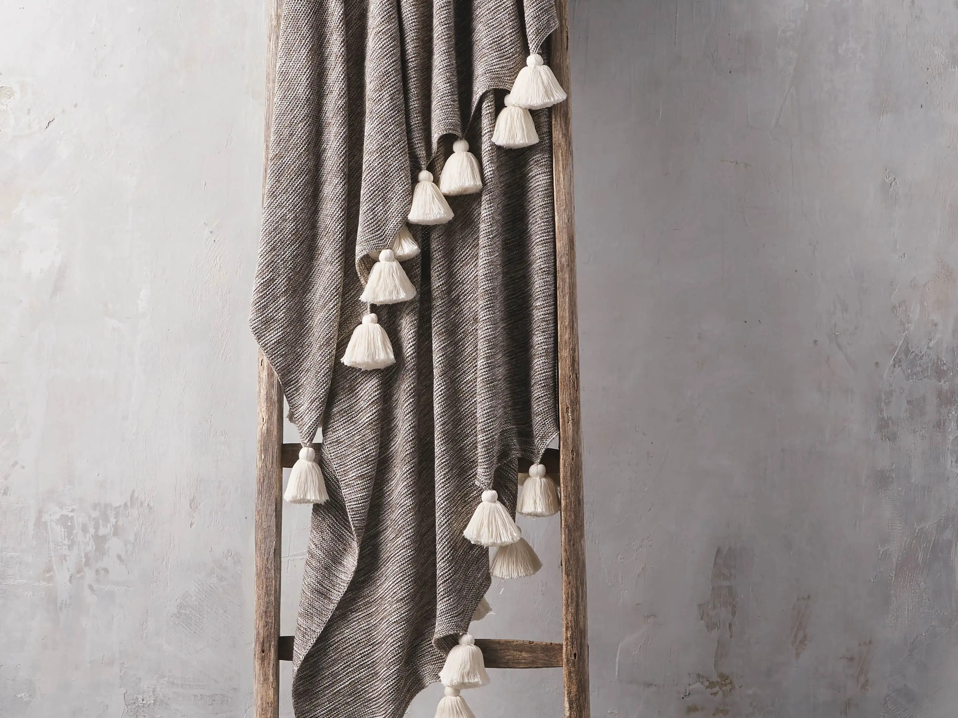 Marled Brown Knit Throw | Arhaus