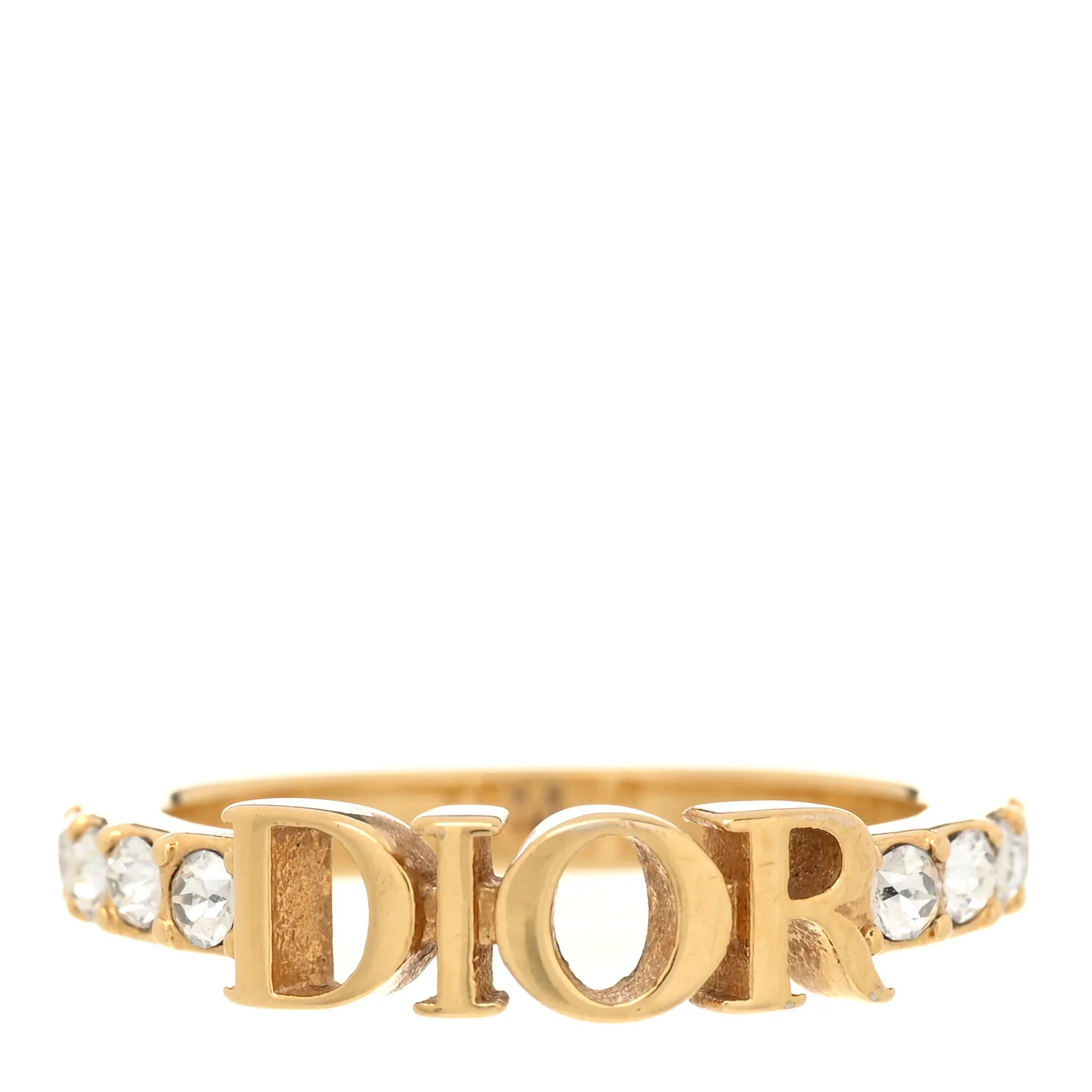 Metal Crystal Dio(R)evolution Ring M 52 6 Gold | FASHIONPHILE (US)