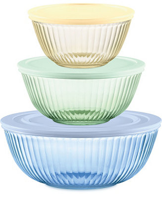 Pyrex Colors Sculpted, Tinted Dreams 6-Pc Mixing Bowl Set - Macy's | Macy's