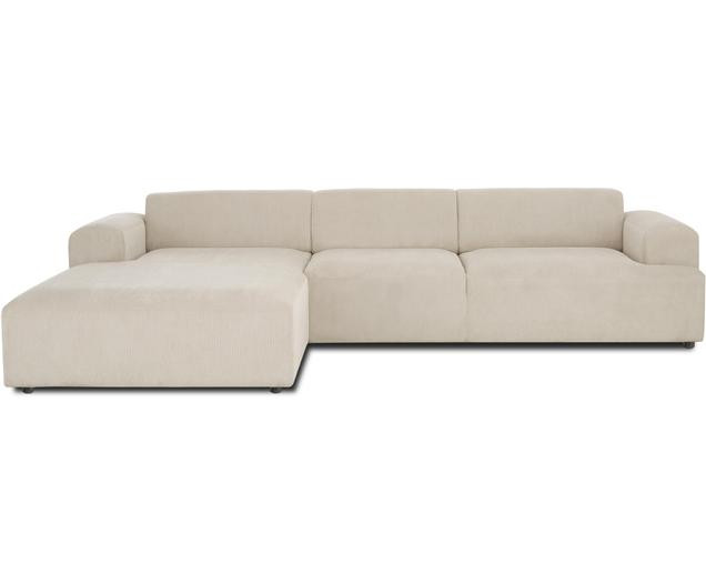 Corduroy corner sofa Melva (4-seater) | Westwing EU