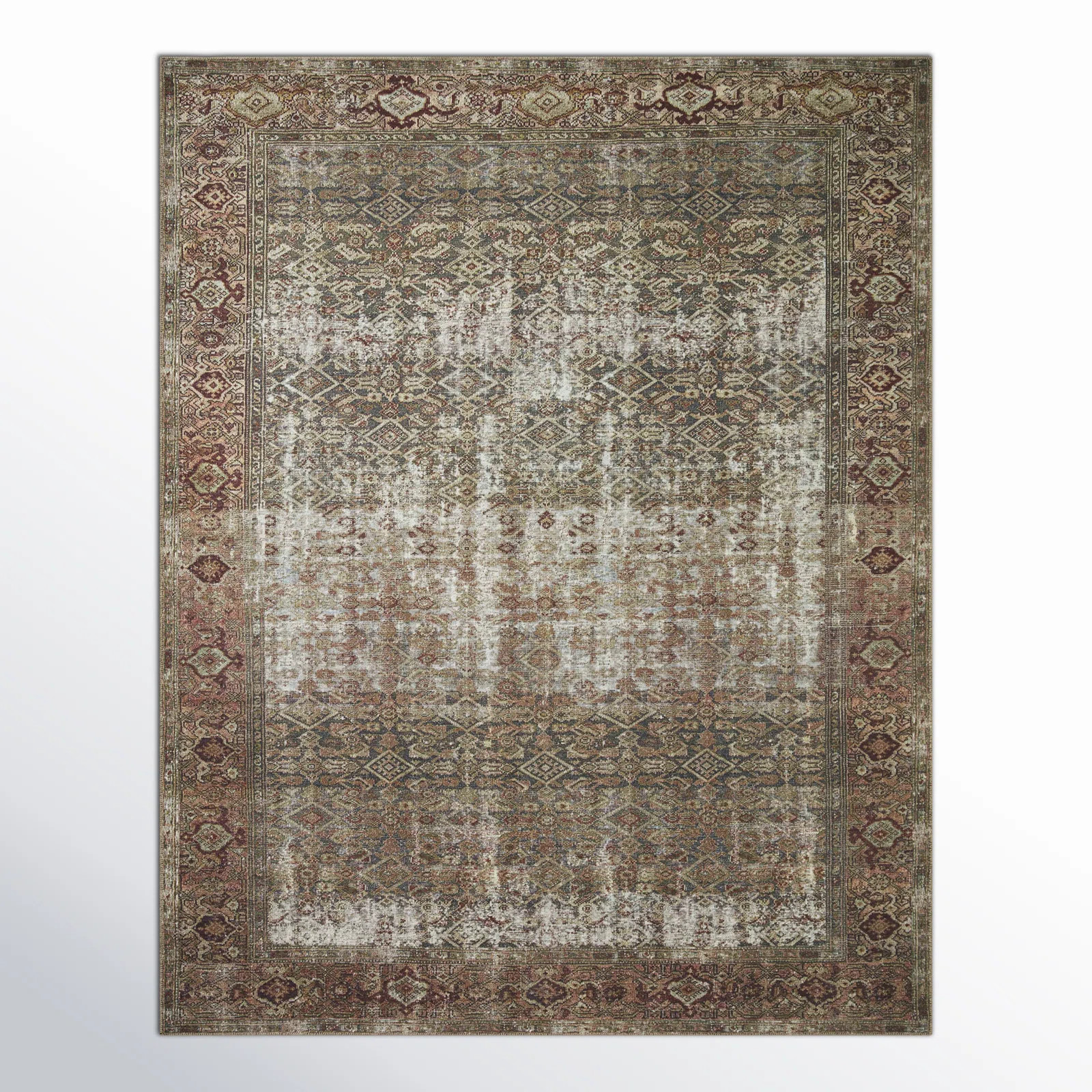 Georgie Oriental Moss/Salmon Area Rug | Wayfair North America