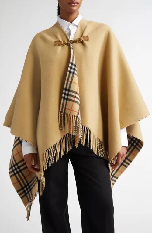 burberry Marsh Wool Cape in Sand at Nordstrom | Nordstrom