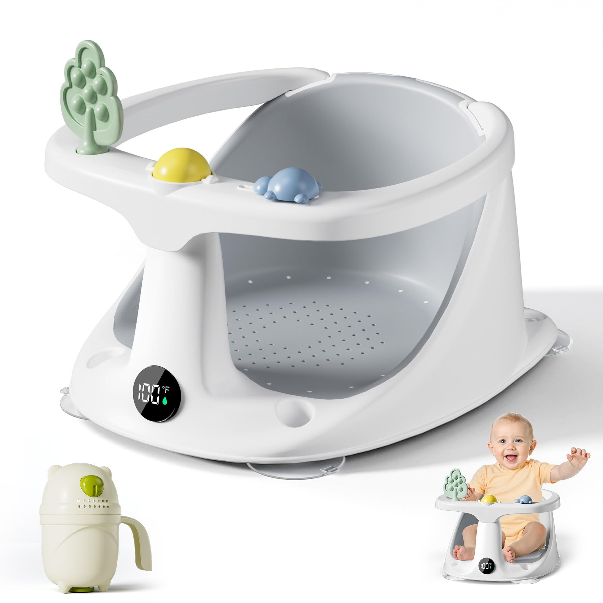 Baby Bath Seat for Babies 6 Months & Up - Bathtub Seats for Babies Sitting Up with Rinse Cup, Non... | Amazon (US)
