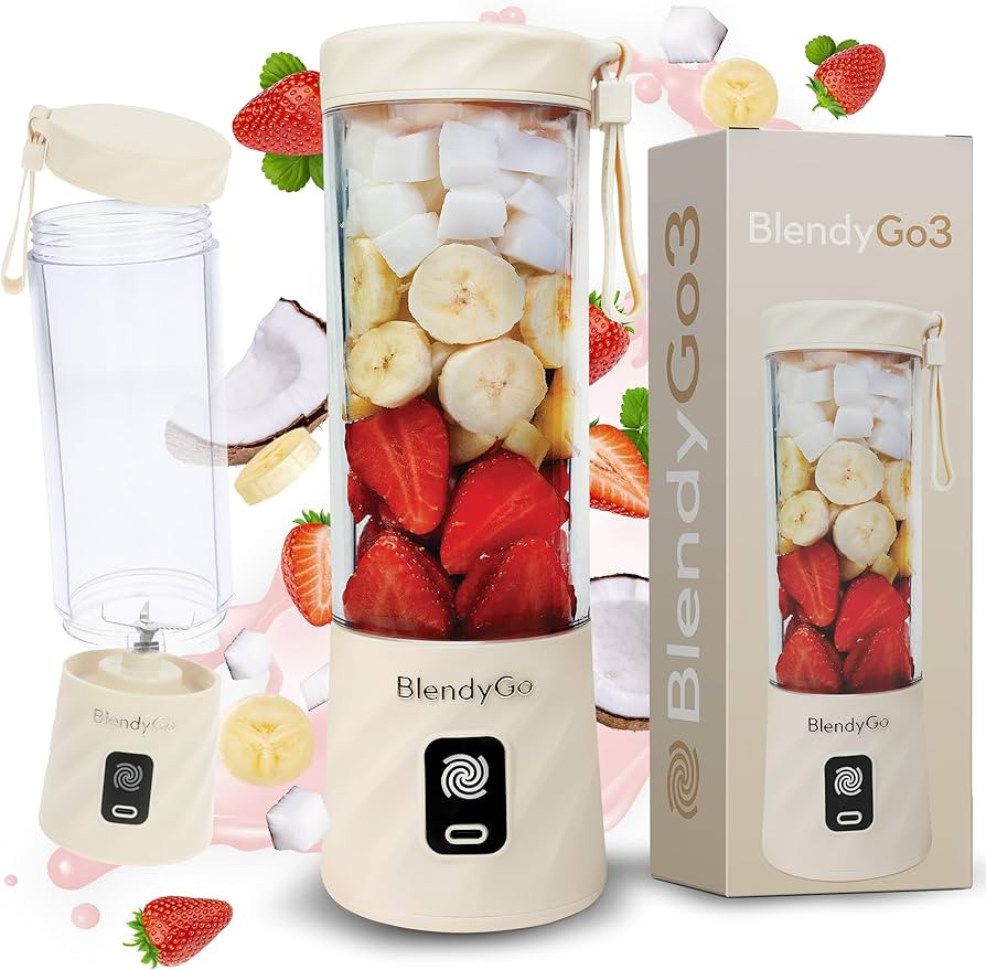 BlendyGo 3 Tragbarer Mixer, Blender, Mini Standmixer, 550 ml, Smoothie maker, Mixer smoothie make... | Amazon (DE)