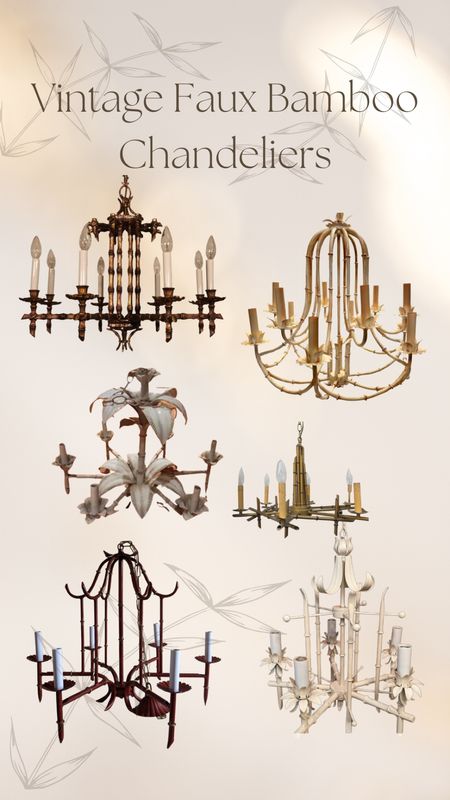 Vintage Faux Bamboo Chandeliers for the chinoiserie lover😍 
They just don’t make light fixtures like they used to! 

#LTKhome