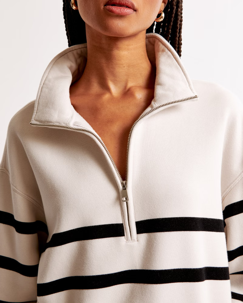 Women's Essential Vintage Sunday Half-Zip | Women's Tops | Abercrombie.com | Abercrombie & Fitch (US)