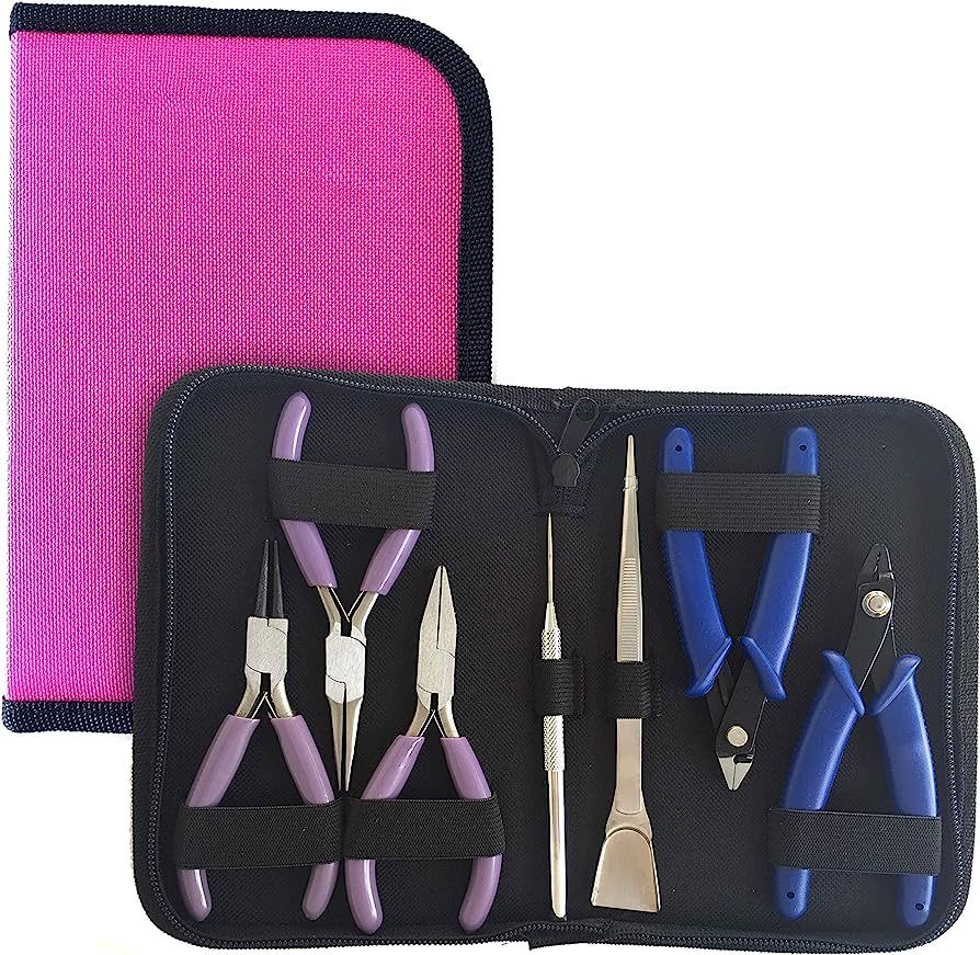 Flying K Jewelry Tools, Jewelry Pliers. Including a Crimper, Organized Zipped Case for your Jewel... | Amazon (US)