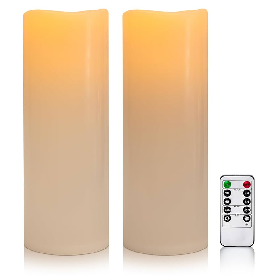 5" x 14" Large Waterproof Outdoor Flameless Candles Battery Operated LED Flickering Pillar Candle... | Amazon (US)
