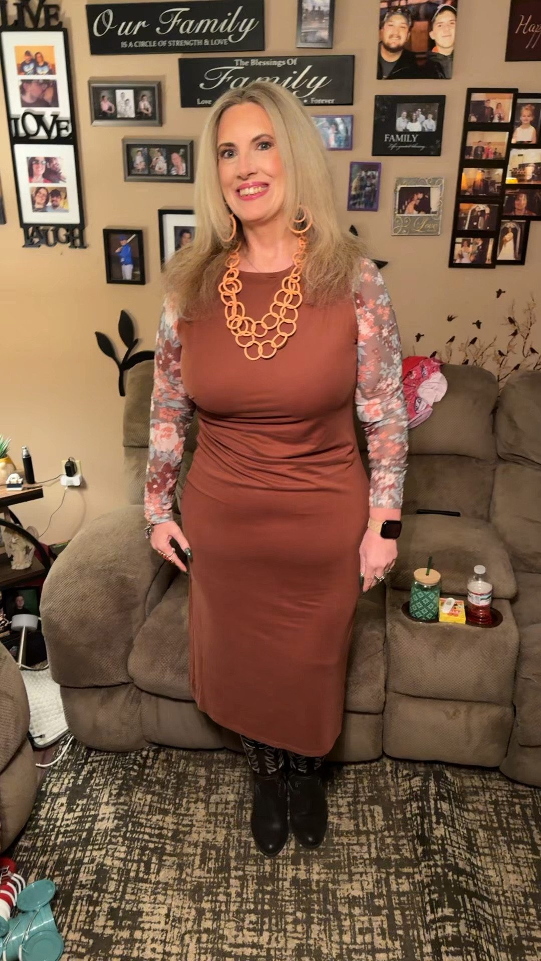 Happy Wednesday y’all! Stepping a little out of my comfort zone in this new Old Navy dress. Boots are from Amazon  #ootd #wednesday 

#LTKWorkwear #LTKootd