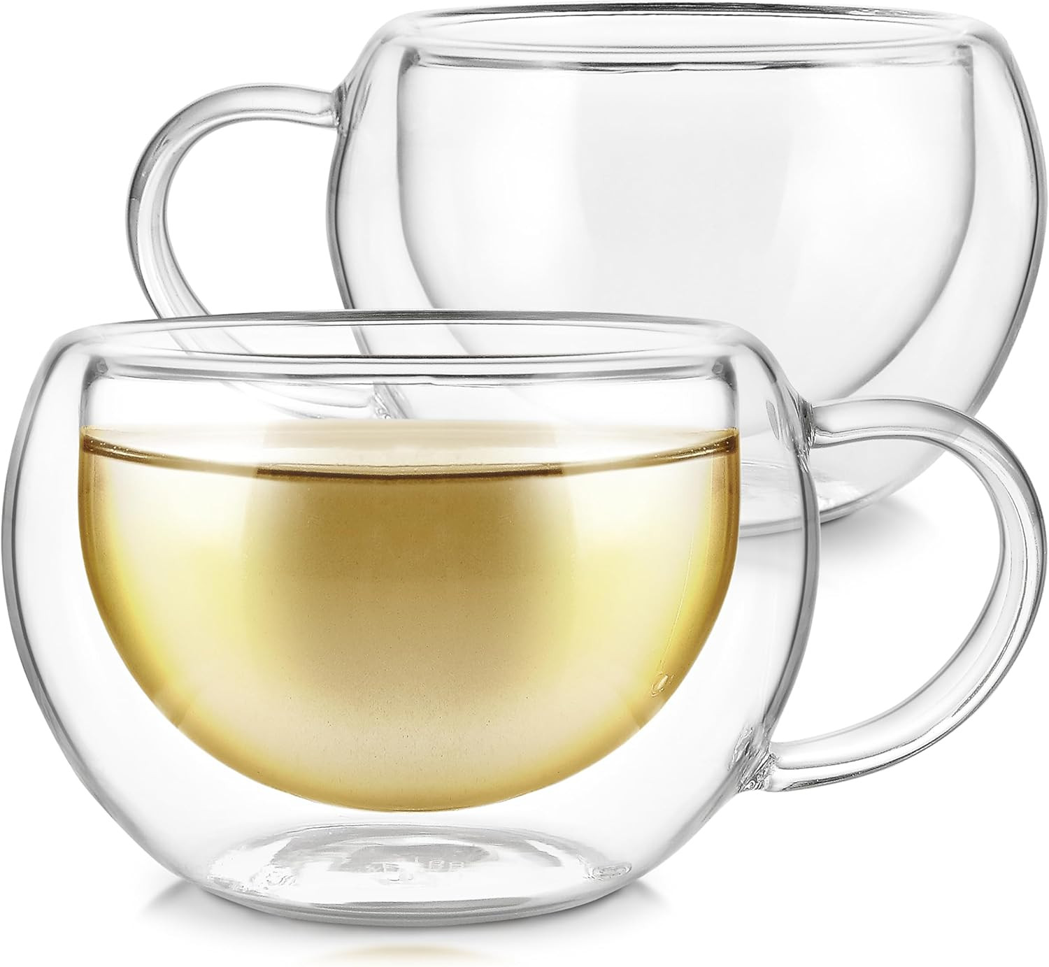 Teabloom Modern Classic Insulated Cups – 6 oz / 200 ml – Set of 2 Double Walled Glass Cups fo... | Amazon (US)