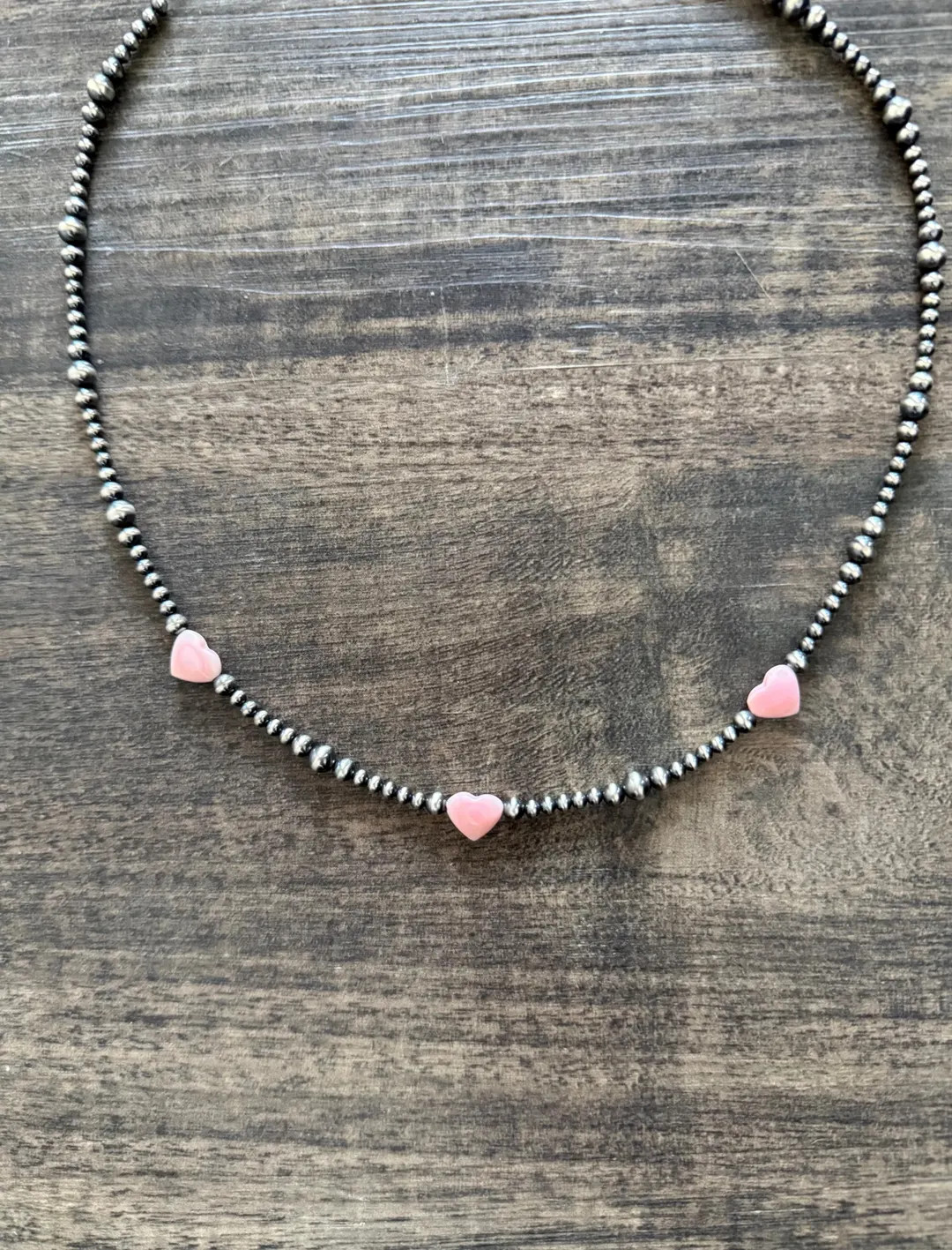 Sterling Silver Pearl & Pink Conch Hearts Necklace “the Charlotte” - Etsy | Etsy (US)