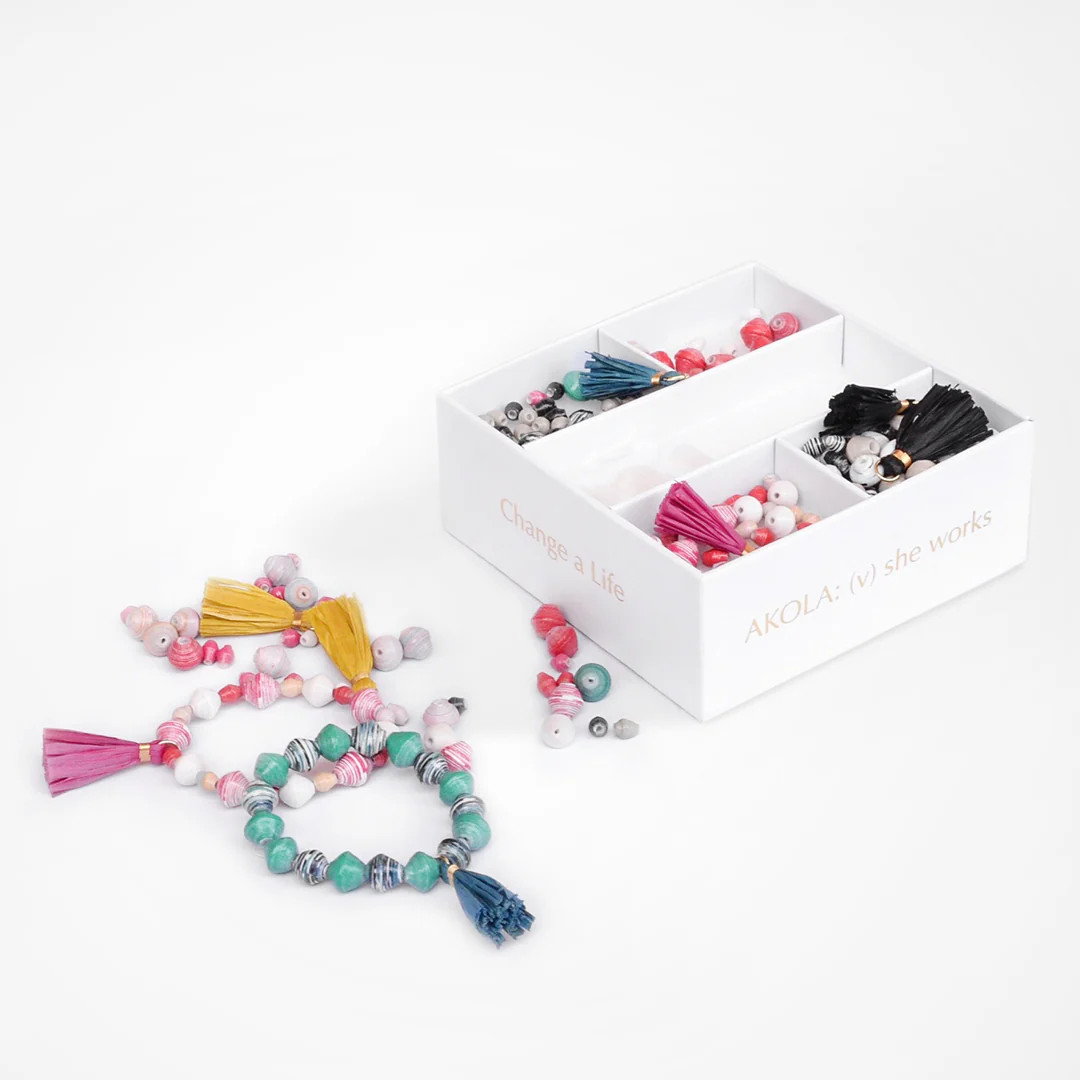 Karatasi DIY Bracelet Kit in Rainbow by Akola | Support HerStory