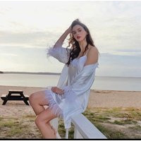 White Feather Bridal Robe & Dress Avail Now | Etsy (US)