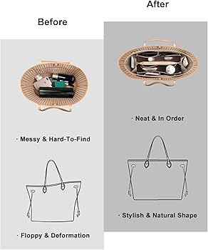 ZTUJO Purse Organizer Insert For Handbags, Silky Bag Organizer With 2 Zippers For Speedy Neverful... | Amazon (US)