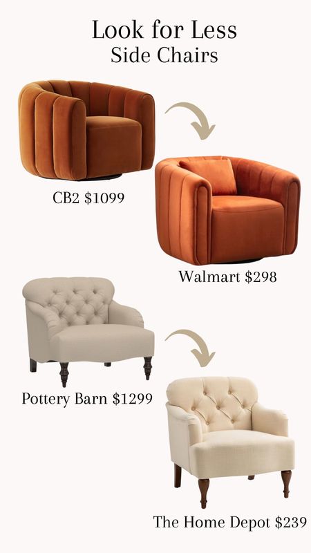 Look for Less Side Chairs #lookforless #dupe #sidechair #furniture #homedecor

#LTKstyletip #LTKhome #LTKFind