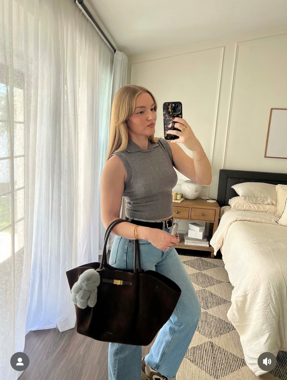 Zara grey polo top